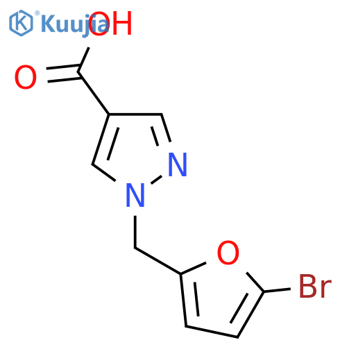 1-[(5-Bromofuran-2-yl)methyl]-1H-pyrazole-4-carboxylic acid structure