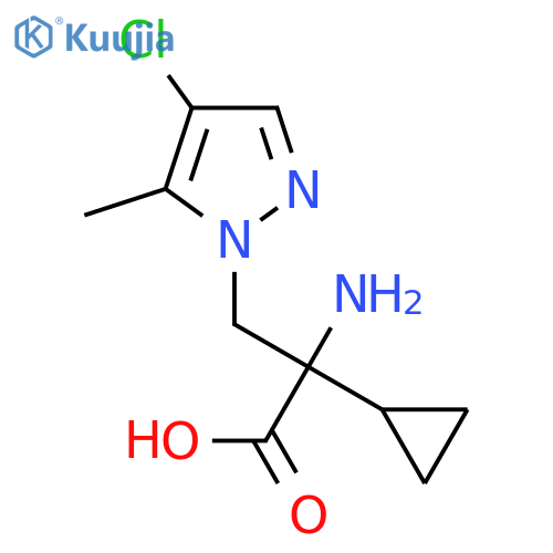 2-amino-3-(4-chloro-5-methyl-1H-pyrazol-1-yl)-2-cyclopropylpropanoic acid structure