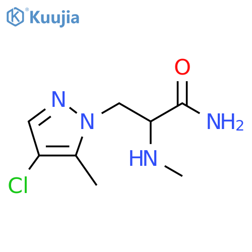 3-(4-chloro-5-methyl-1H-pyrazol-1-yl)-2-(methylamino)propanamide structure