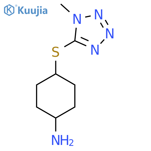 4-[(1-methyl-1H-1,2,3,4-tetrazol-5-yl)sulfanyl]cyclohexan-1-amine structure