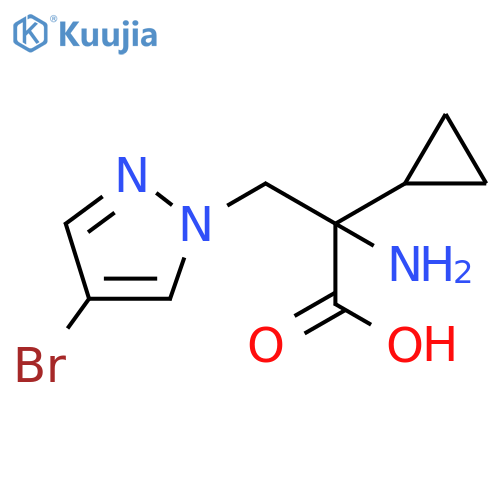 2-amino-3-(4-bromo-1H-pyrazol-1-yl)-2-cyclopropylpropanoic acid structure