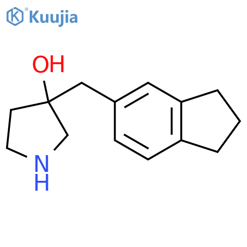 3-(2,3-dihydro-1H-inden-5-yl)methylpyrrolidin-3-ol structure