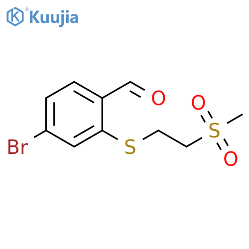 4-bromo-2-(2-methanesulfonylethyl)sulfanylbenzaldehyde structure