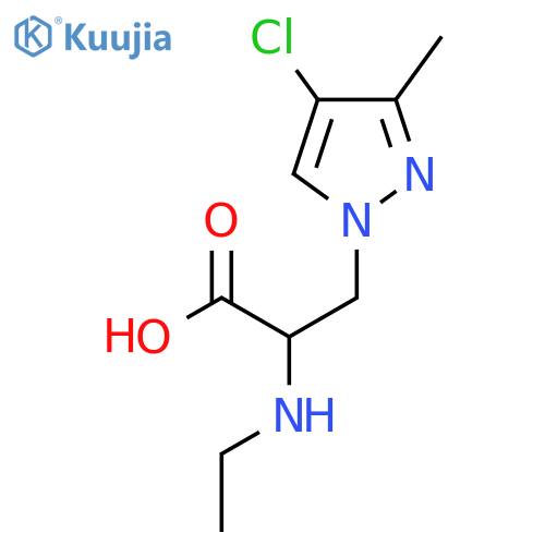 3-(4-chloro-3-methyl-1H-pyrazol-1-yl)-2-(ethylamino)propanoic acid structure