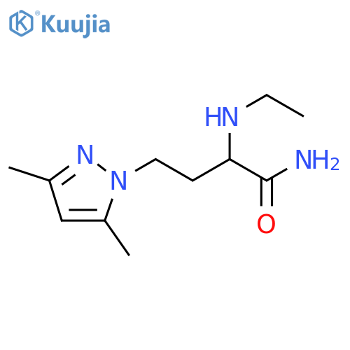 4-(3,5-dimethyl-1H-pyrazol-1-yl)-2-(ethylamino)butanamide structure