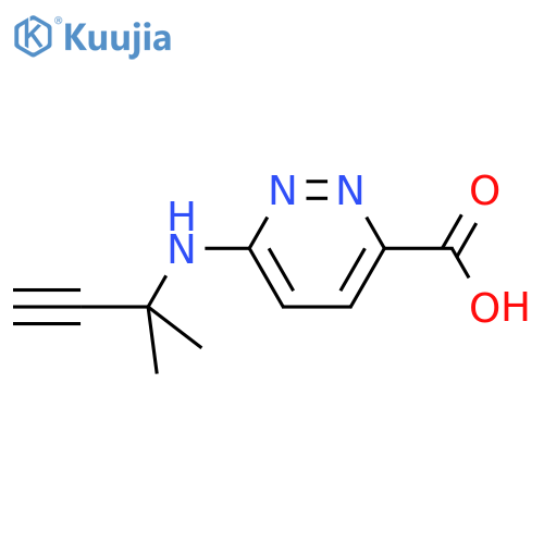 6-(2-methylbut-3-yn-2-yl)aminopyridazine-3-carboxylic acid structure