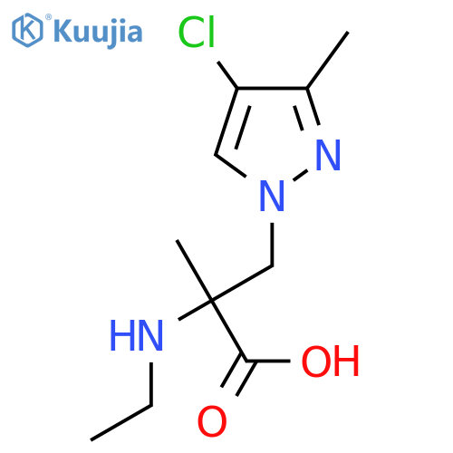 3-(4-chloro-3-methyl-1H-pyrazol-1-yl)-2-(ethylamino)-2-methylpropanoic acid structure