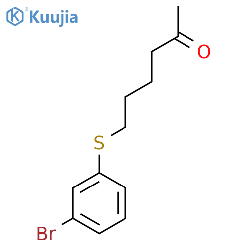 6-(3-Bromophenyl)sulfanylhexan-2-one structure