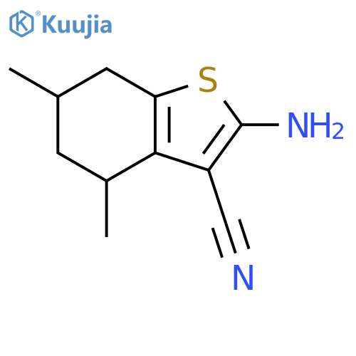 2-amino-4,6-dimethyl-4,5,6,7-tetrahydro-1-benzothiophene-3-carbonitrile structure