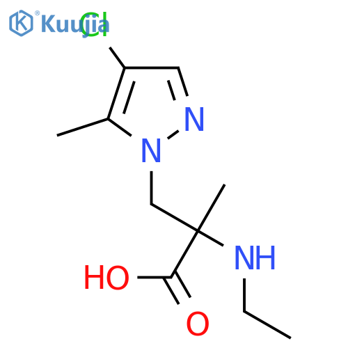 3-(4-chloro-5-methyl-1H-pyrazol-1-yl)-2-(ethylamino)-2-methylpropanoic acid structure