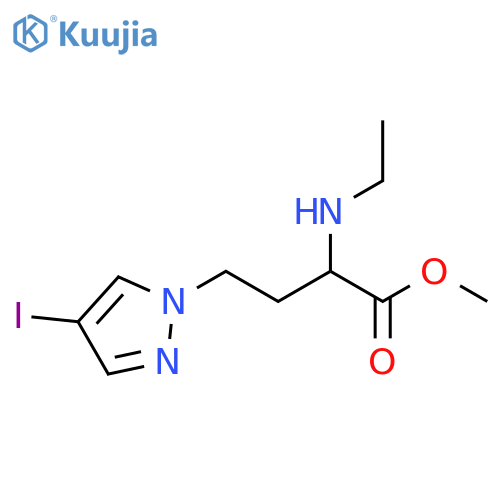 methyl 2-(ethylamino)-4-(4-iodo-1H-pyrazol-1-yl)butanoate structure