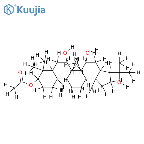 3beta-acetoxy-7beta,15alpha,22-trihydroxyhopane structure