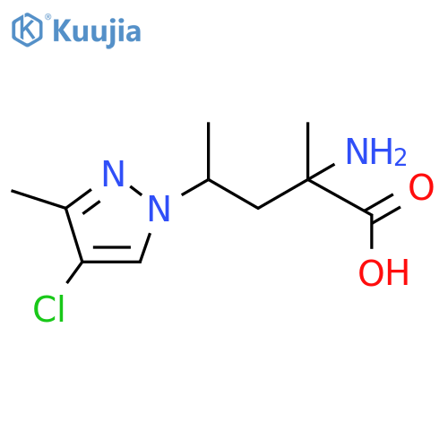 2-amino-4-(4-chloro-3-methyl-1H-pyrazol-1-yl)-2-methylpentanoic acid structure