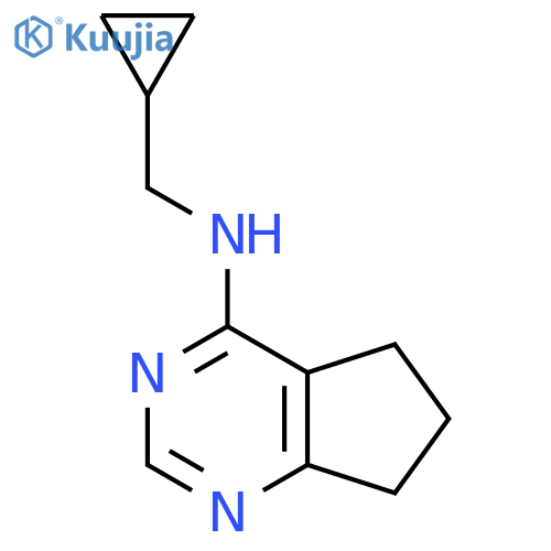 N-(cyclopropylmethyl)-5H,6H,7H-cyclopenta[d]pyrimidin-4-amine structure
