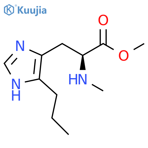 methyl 2-(methylamino)-3-(2-propyl-1H-imidazol-1-yl)propanoate structure