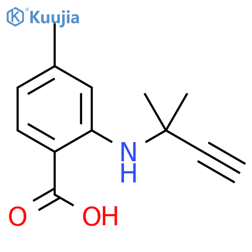 4-methyl-2-(2-methylbut-3-yn-2-yl)aminobenzoic acid structure