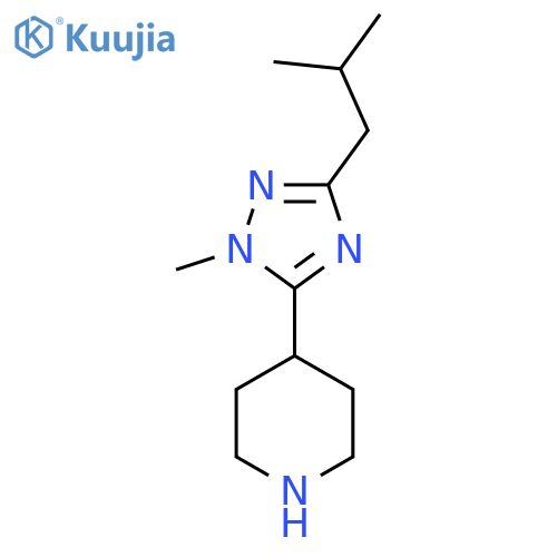 4-1-methyl-3-(2-methylpropyl)-1H-1,2,4-triazol-5-ylpiperidine structure