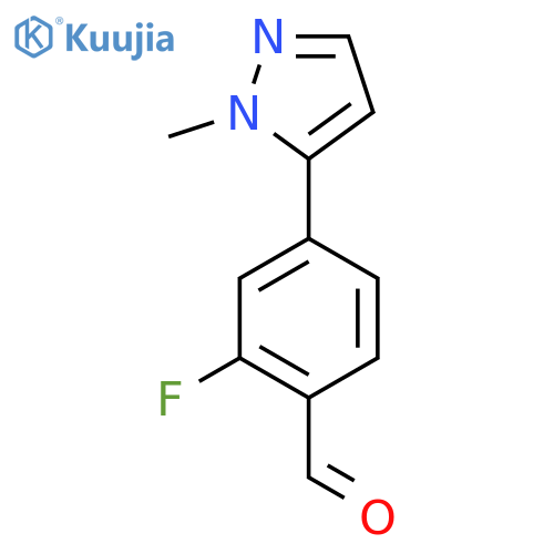 2-Fluoro-4-(1-methyl-1H-pyrazol-5-yl)benzaldehyde structure