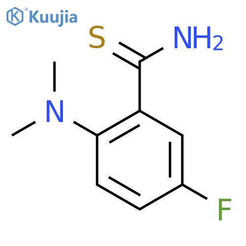 2-(dimethylamino)-5-fluorobenzene-1-carbothioamide structure