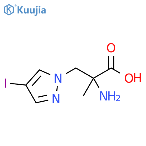 2-amino-3-(4-iodo-1H-pyrazol-1-yl)-2-methylpropanoic acid structure