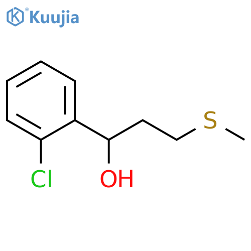 1-(2-chlorophenyl)-3-(methylsulfanyl)propan-1-ol structure