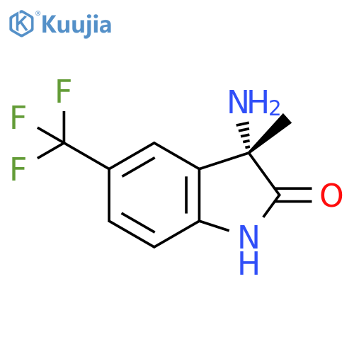 2H-Indol-2-one, 3-amino-1,3-dihydro-3-methyl-5-(trifluoromethyl)-, (3S)- structure