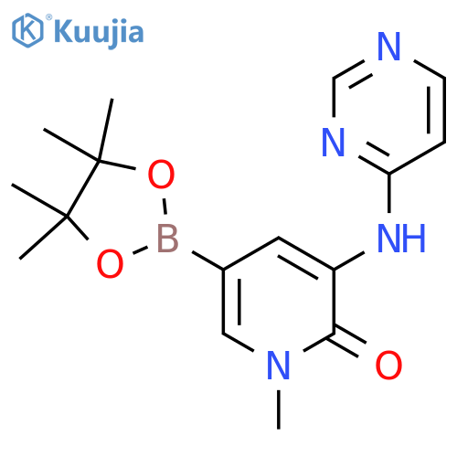 1-Methyl-3-(pyrimidin-4-ylamino)-5-(4,4,5,5-tetramethyl-1,3,2-dioxaborolan-2-yl)pyridin-2(1H)-one structure