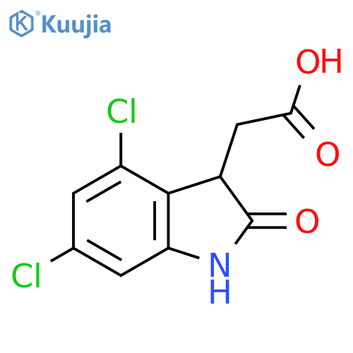 2-(4,6-Dichloro-2-oxo-1,3-dihydroindol-3-yl)acetic acid structure