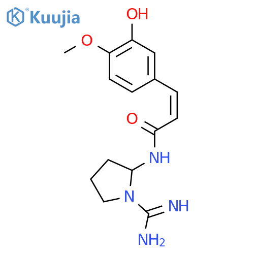 (Z)-N-(1-carbamimidoylpyrrolidin-2-yl)isoferulamide structure