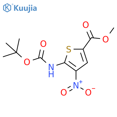 Methyl 5-((tert-butoxycarbonyl)amino)-4-nitrothiophene-2-carboxylate structure