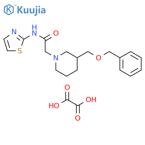 2-{3-[(benzyloxy)methyl]piperidin-1-yl}-N-(1,3-thiazol-2-yl)acetamide; oxalic acid structure