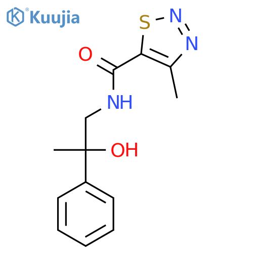 N-(2-hydroxy-2-phenylpropyl)-4-methyl-1,2,3-thiadiazole-5-carboxamide structure