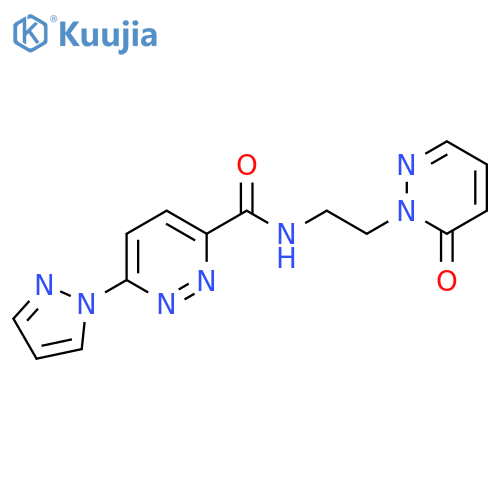 N-2-(6-oxo-1,6-dihydropyridazin-1-yl)ethyl-6-(1H-pyrazol-1-yl)pyridazine-3-carboxamide structure