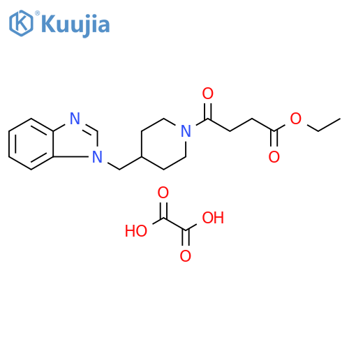 ethyl 4-{4-(1H-1,3-benzodiazol-1-yl)methylpiperidin-1-yl}-4-oxobutanoate; oxalic acid structure