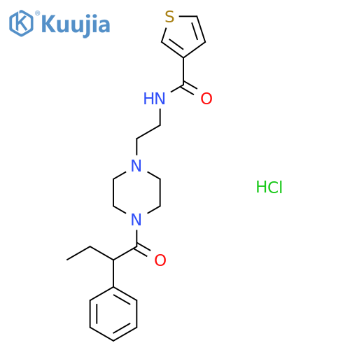 N-{2-4-(2-phenylbutanoyl)piperazin-1-ylethyl}thiophene-3-carboxamide hydrochloride structure