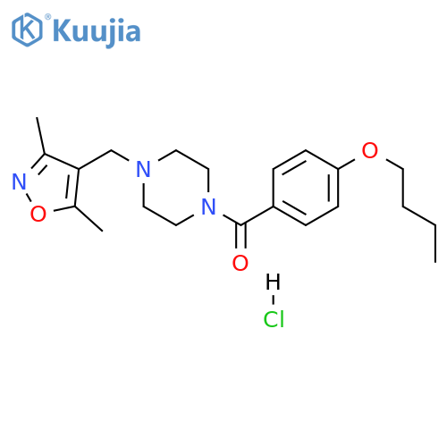 1-(4-butoxybenzoyl)-4-(3,5-dimethyl-1,2-oxazol-4-yl)methylpiperazine hydrochloride structure