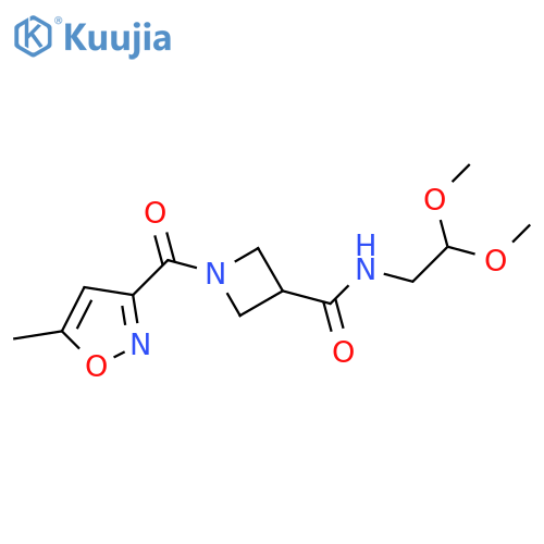 N-(2,2-dimethoxyethyl)-1-(5-methyl-1,2-oxazole-3-carbonyl)azetidine-3-carboxamide structure