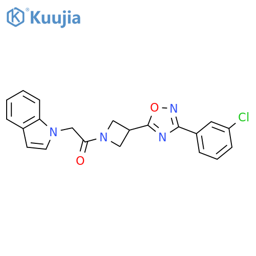 1-{3-3-(3-chlorophenyl)-1,2,4-oxadiazol-5-ylazetidin-1-yl}-2-(1H-indol-1-yl)ethan-1-one structure