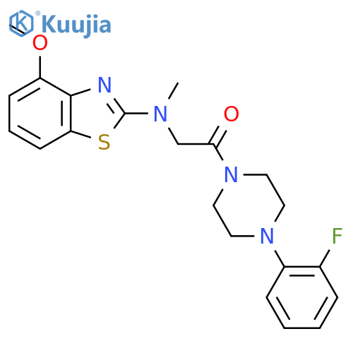 1-4-(2-fluorophenyl)piperazin-1-yl-2-(4-methoxy-1,3-benzothiazol-2-yl)(methyl)aminoethan-1-one structure