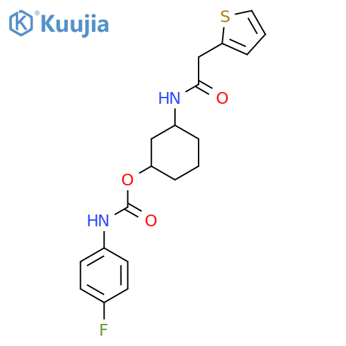 3-2-(thiophen-2-yl)acetamidocyclohexyl N-(4-fluorophenyl)carbamate structure