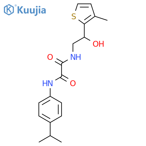 N-[2-hydroxy-2-(3-methylthiophen-2-yl)ethyl]-N'-[4-(propan-2-yl)phenyl]ethanediamide structure