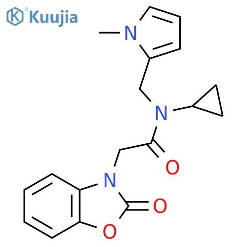 N-cyclopropyl-N-(1-methyl-1H-pyrrol-2-yl)methyl-2-(2-oxo-2,3-dihydro-1,3-benzoxazol-3-yl)acetamide structure