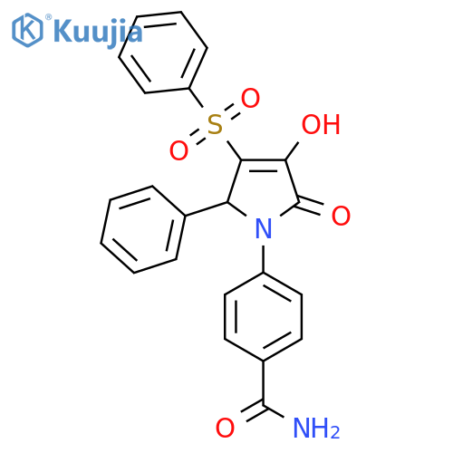 4-[3-(benzenesulfonyl)-4-hydroxy-5-oxo-2-phenyl-2,5-dihydro-1H-pyrrol-1-yl]benzamide structure