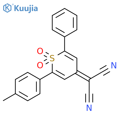 2-(1,1-Dioxo-2-phenyl-6-p-tolyl-1H-1l6-thiopyran-4-ylidene)-malononitrile structure