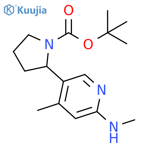 2-(4-Methyl-6-methylamino-pyridin-3-yl)-pyrrolidine-1-carboxylic acid tert-butyl ester structure