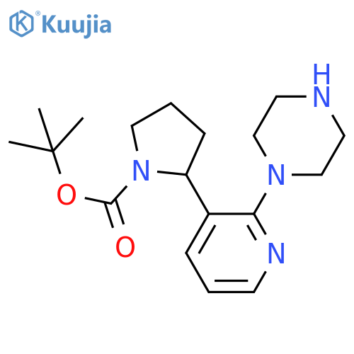 2-(2-Piperazin-1-yl-pyridin-3-yl)-pyrrolidine-1-carboxylic acid tert-butyl ester structure