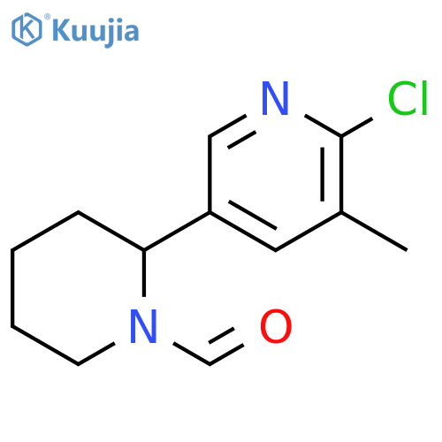 6-Chloro-5-methyl-3,4,5,6-tetrahydro-2H-[2,3]bipyridinyl-1-carbaldehyde structure