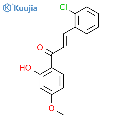 (2E)-3-(2-chlorophenyl)-1-(2-hydroxy-4-methoxyphenyl)prop-2-en-1-one structure