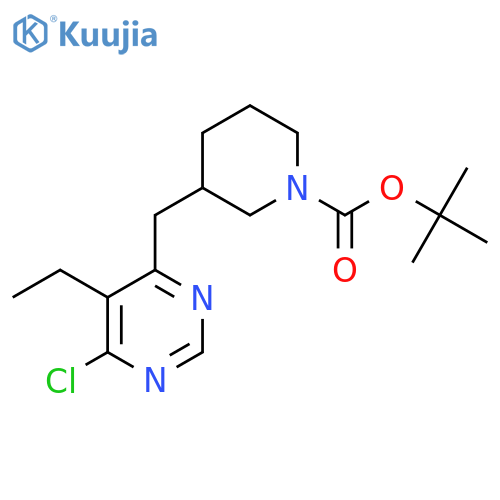 Tert-Butyl 3-[(6-chloro-5-ethyl-4-pyrimidinyl)methyl]-1-piperidinecarboxylate structure