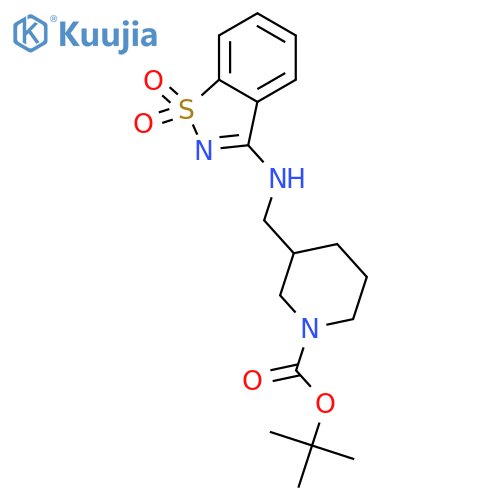tert-Butyl 3-(((1,1-dioxidobenzo[d]isothiazol-3-yl)amino)methyl)piperidine-1-carboxylate structure